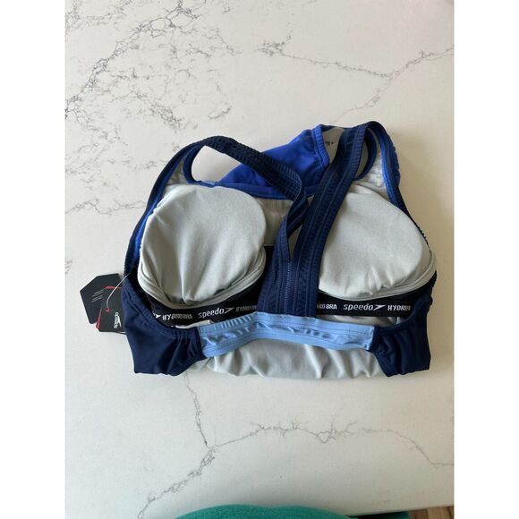 NWT Speedo Quantum Racing Cut Blue and Black One Piece Swimsuit Size 6 - Picture 9 of 12